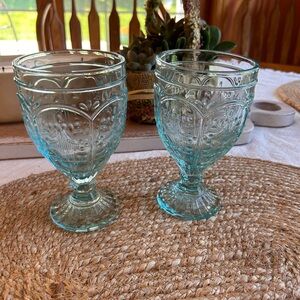 Elegant Blue Glass Goblets